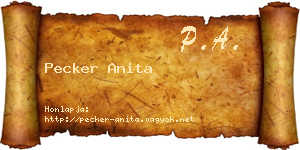 Pecker Anita névjegykártya