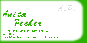 anita pecker business card